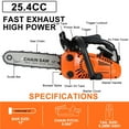 thumbnail image 5 of Floseru Gas Powered Chainsaw, 25.4-cc 1.2-HP, 2-Cycle Engine, 12 Inch Chainsaw with Automatic Oiler, For Wood Cutting and Tree Pruning, 5 of 7