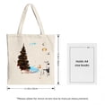 thumbnail image 3 of Festive Canvas Tote Bag with Christmas Tree Reindeer and Musical Notes - Perfect for Parties Travel and Shopping, 3 of 4