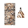 Honeii Watercolor Zebra Print Swaddle Blanket and Hat Set Newborn