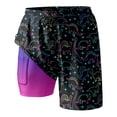 thumbnail image 4 of Womens Swim Shorts with Compresssion Liner 2026 Summer Casual Elastic Waist Leopard Print Board Shorts with Pockets Beachwear, 4 of 4
