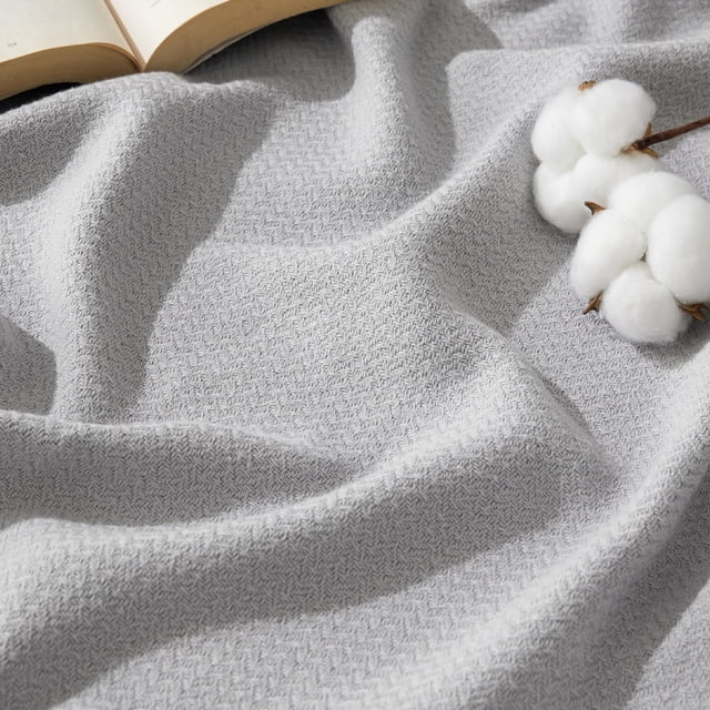 Manta Bedsure, 100% algodón, tamaño queen, 230 x 230 cm, color gris