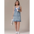 thumbnail image 3 of DARING DIVA Women's Loose Sleeveless Pinafore Mini Denim Dresses XL Light Blue, 3 of 7