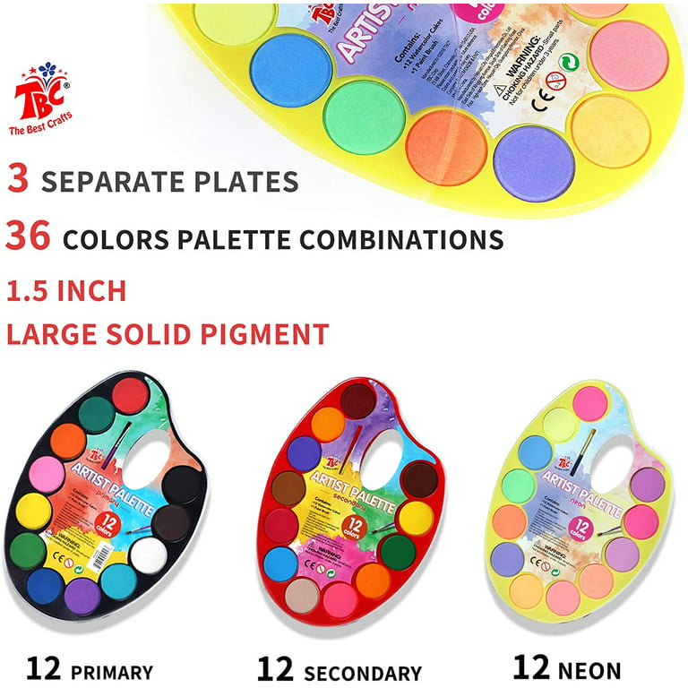 Sets Mini Watercolor Paint Set 5 Color Palette Tray with Paint Brush Paint  Pallets for Kids Educational Art Party Favors Birthday Events Gatherings  Prizes Supplies –  – Toys and Game Store