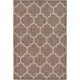 thumbnail image 1 of Unique Loom Treillis Collection Casual Marocain Treillis Transitionnel Tapis d'Intérieur et d'Extérieur, 4' x 6', Brun/beige, 1 of 1