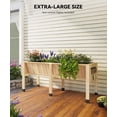 thumbnail image 2 of QinaQin Huerto elevado de madera de 72 x 26 x 31 pulgadas con patas, profundidad de 13.7 pulgadas y ganchos laterales, ideal para patio o balcón, 2 of 7