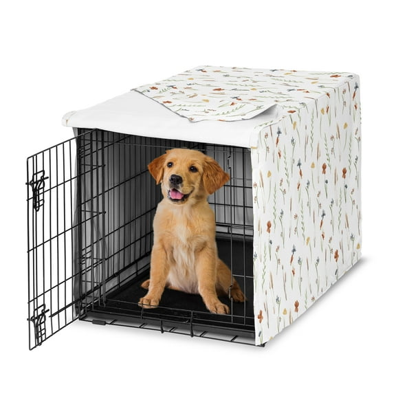 Sweet Jojo Designs Watercolor Floral Garden Sage Green Dog Crate Kennel Cover 36in.