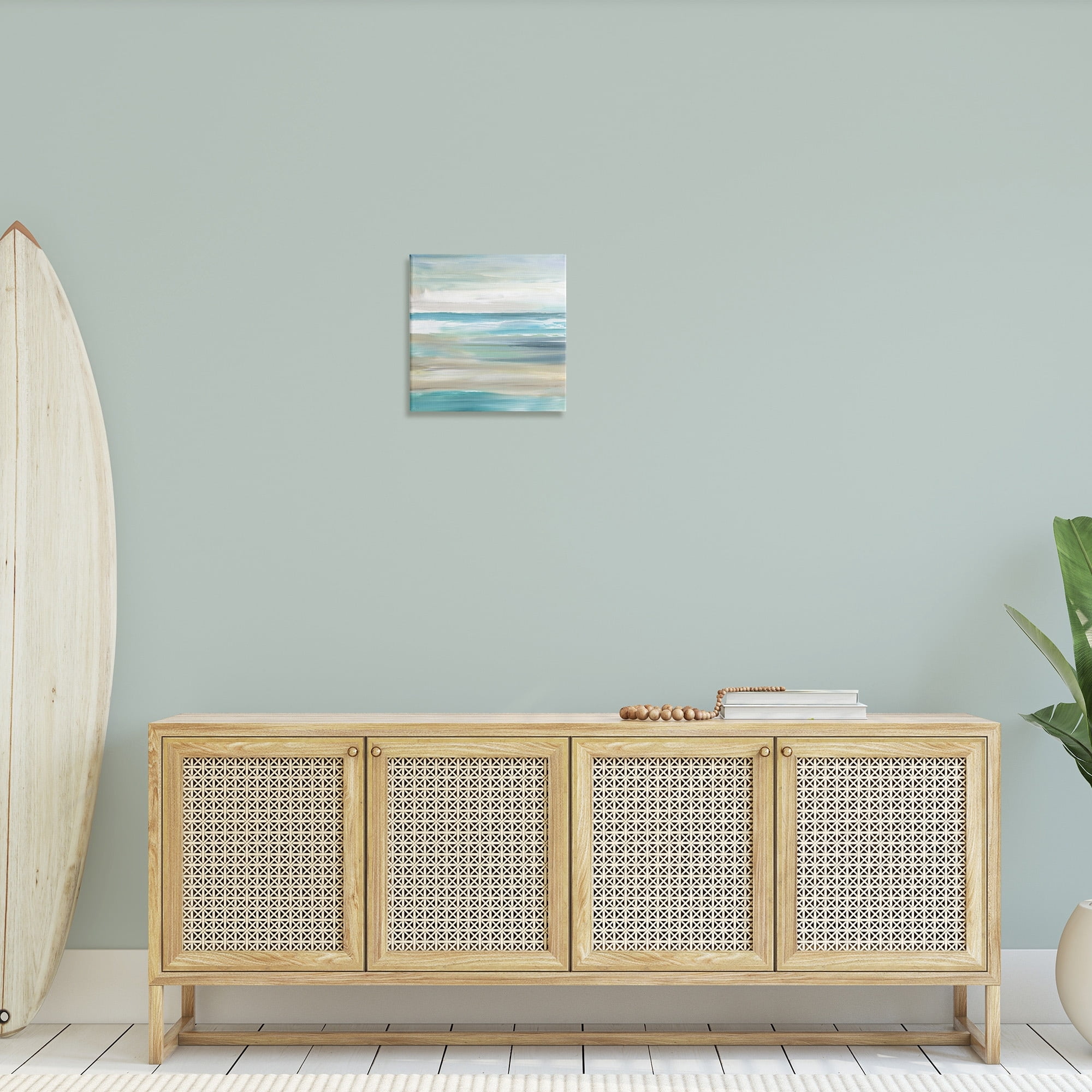 Stupell Industries Abstract Beach Sand Ocean Waves Coastal Painting Gallery Wrapped Canvas Print Wall Art