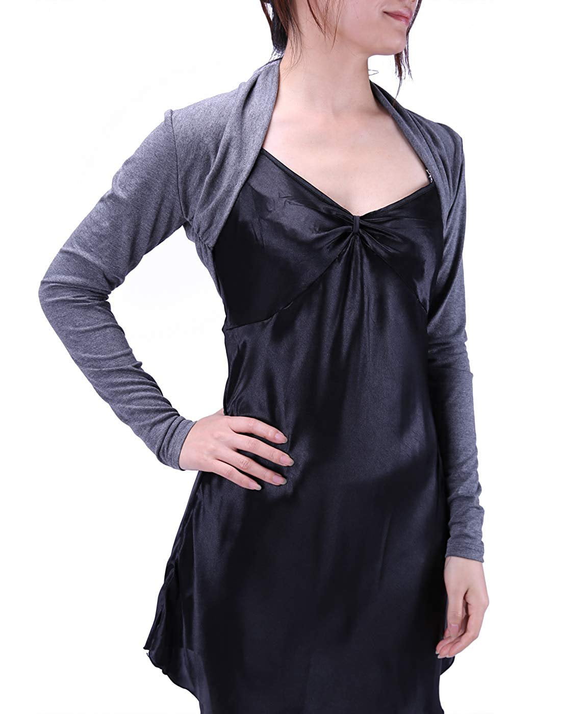 HDE Women's Bolero Long Sleeve Cardigan Shrug (Dark Charcoal Grey, X-Large)  - Walmart.com
