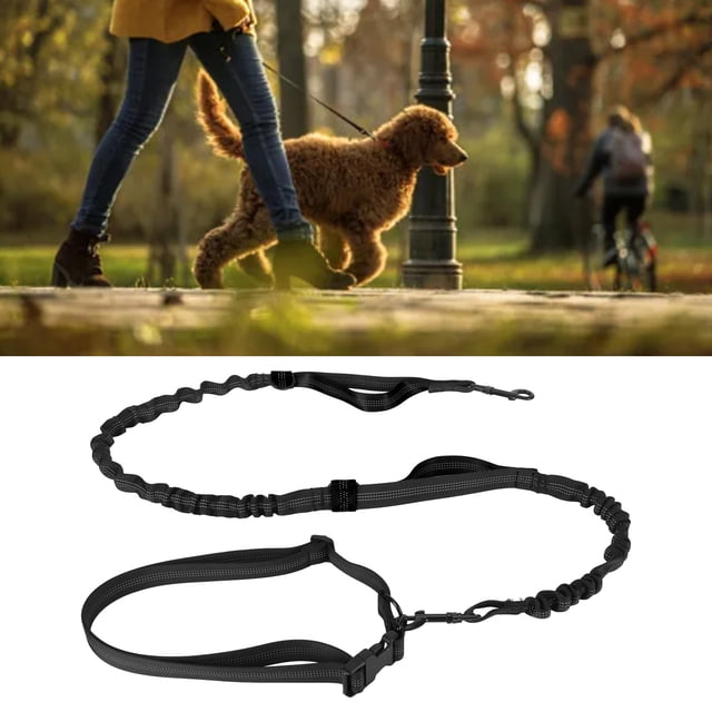 Slip Dog Leash Heavy Duty Bungee Dog Shock Absorbing Elastic Dog Leash Rope With 2 Padded Handles For Large Dogs Walking Training Leashes For Dog