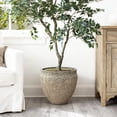 thumbnail image 3 of LuxenHome Weathered Earthstone Green Round Planter, 16.5" Round, Textured Concrete Pot, 3 of 9