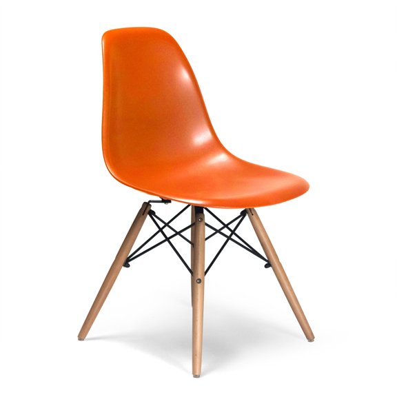 Paris-1-Orange-Natural Finished Wood Legs