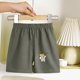 thumbnail image 1 of Pantalones cortos deportivos con estampados pequeños para niños y niñas, de poliéster, con cintura elástica., 1 of 6