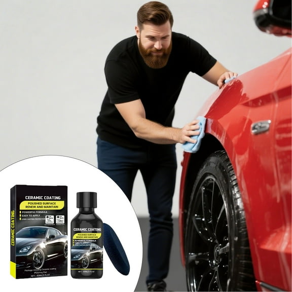Car Care Ceramic Coating Kit Enhance Auto Paint Gloss Easy Application Long Lasting Shine 60ml for All Vehicles