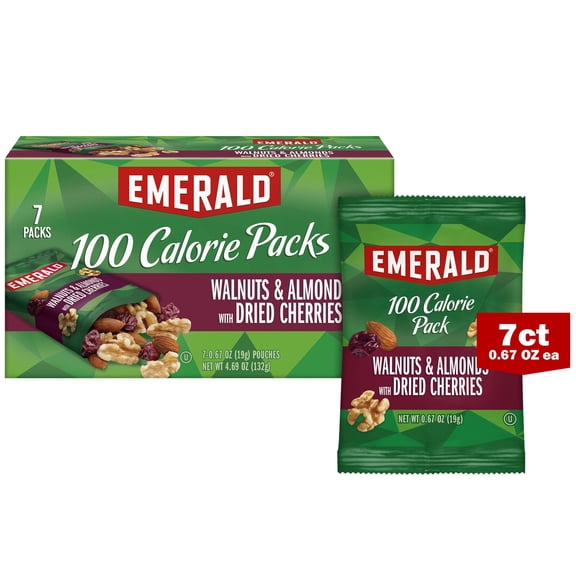 Emerald Walnuts, Almonds & Dried Cherries Snack Packs 7 - 0.67 oz Packs