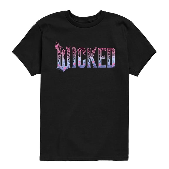 Wicked - Pink Blue Logo - Youth Boys Short Sleeve Graphic T-Shirt