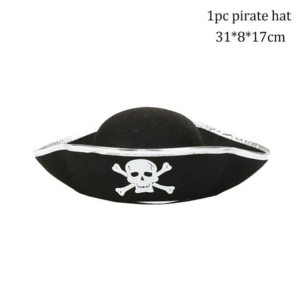 Accesorios de disfraz de capitán pirata, sombrero de pirata, gancho, Bandera de mano, globos para Halloween, suministros de decoración para fiesta de cumpleaños de niños