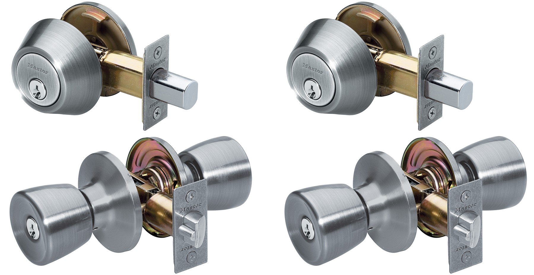 Master Lock TUCO0615T Door Lock, Tulip Style Door Knob with Single