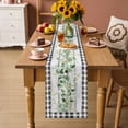 thumbnail image 2 of Green Eucalyptus Leaves Table Runner - 48 Inch Long Vintage Art Farmhouse Wooden Cotton and Linen Blended Dress Scarves Farmhouse Table Runner for Kitchen Dining, Coffee Table, 13" x 48", 2 of 8