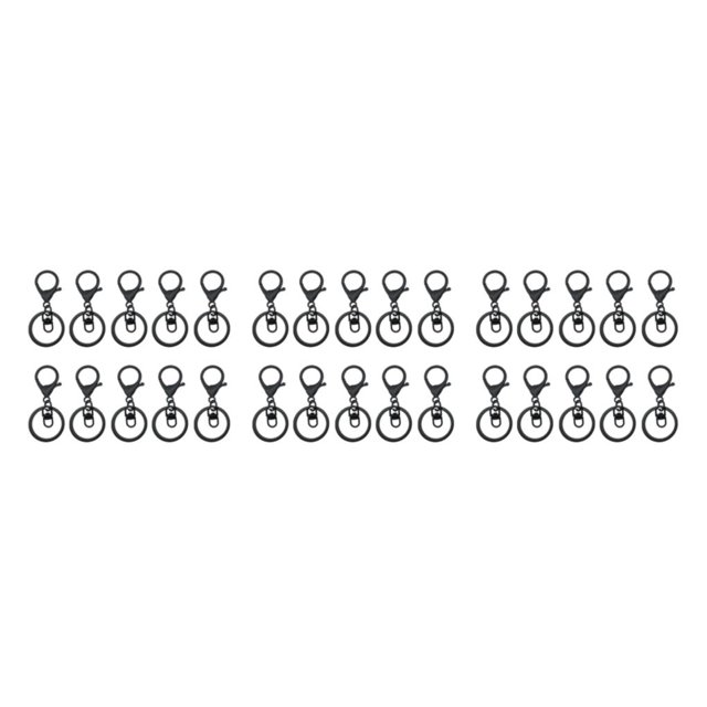 Transemion 10pcs Metal Key Chain Snap Hooks - Accessories For Personalized Keychain Clasps Swivel Hooks Swimming black 3Set