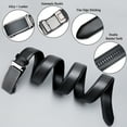 thumbnail image 4 of Maikun Leather Belt for Men Automatic Buckle Ratchet Belt Quick Release Adjustable Dress Casual Belts, 4 of 6