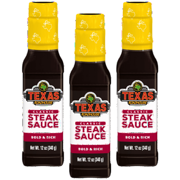 Texas Roadhouse Classic Steak Sauce, Bold & Rich, 3-Pack 12 fl. oz. Bottles