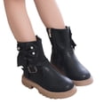 thumbnail image 3 of Xijirk Girls Boots,Children Thick Heeled Thick Soled Girls Mid Length Boots Pearl Bow Children Short Boots,Size 11.5, 3 of 8