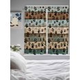 thumbnail image 4 of Dog Paws Printed Living Room Curtains 72 Inches length, Vintage Teal Brown Wooden Farmhouse Window Treatment Curtain Drapes, Light Filtering Drapes for Bedroom Laundry Room, 52"x72", 2 Panels, 4 of 7