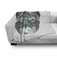 thumbnail image 3 of Pitbull Soft Flannel Fleece Throw Blanket, Zentangle Style Terrier Head Portrait Hand Drawn Ornament Canine Dog Animal, Cozy Plush for Indoor and Outdoor Use, 50" x 60", Multicolor, by Ambesonne, 3 of 6