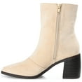 thumbnail image 3 of Journee Womens Sloann Inside Zip Stacked Heel Booties, 3 of 10