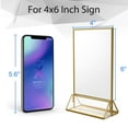 thumbnail image 5 of NIUBEE 6 x 4 Clear Acrylic Sign Holder, Gold Frame Double Sided Table Menu Holders, Table Number Holders for Wedding Table Number, Restaurant Sign Holder, 6Pcs, 5 of 11