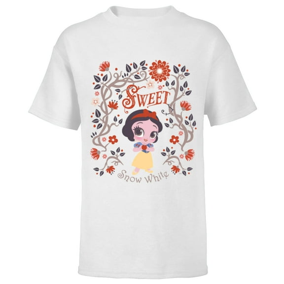 Disney Princess Sweet Snow White Chibi - Short Sleeve T-Shirt for Kids - Customized-White