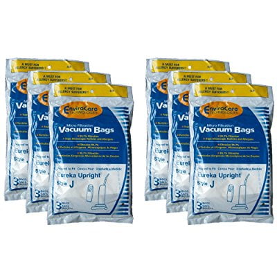 3 Eureka Allergy Style J Vacuum Bags, Athena, Boss Power Upright, Limited Edition, Power Plus Vacuum Cleaners, 2270, 2271, 2272, 2273, 2900-2920, 61515, 61515-12 , 61995, 2902AV, 2271A