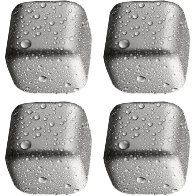 Cubitos de hielo Whiskey Stones de acero inoxidable, 4 unidades
