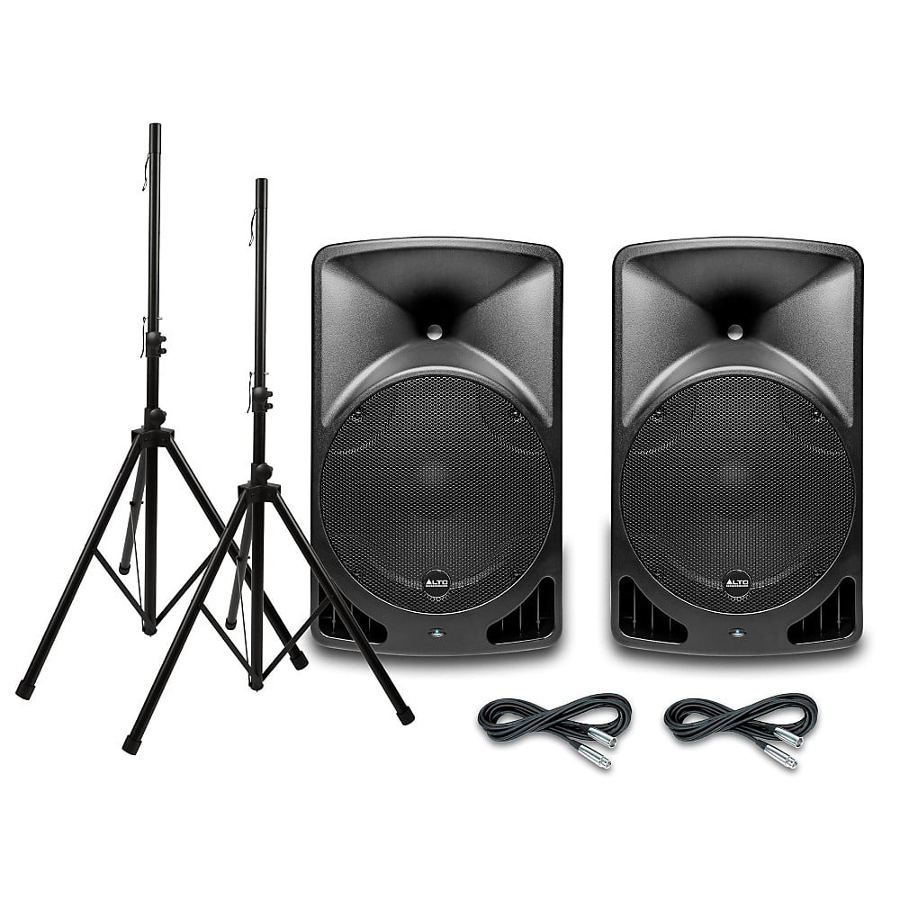 Alto TX15USB 15 Inch Powered Speaker Pair with Stands and Cables