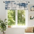thumbnail image 6 of Blue Grey Shabby Valances for Windows, 42 x 12in, Vintage Abstract Art Modern Rod Pocket Kitchen Valance Curtain Light Filtering Window Treatments for Living Room Bedroom, 1 Panel, 6 of 7
