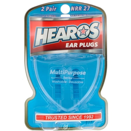 Hearos Ear Plugs Water & Noise Protection 4pc w/case 4 Pc, Pack of