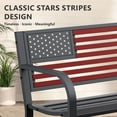 thumbnail image 4 of WLLJOY Metal Outdoor Bench, 47in Patio Garden Benches with National Flag Pattern Backrest for Backyard, Lawn, Deck, Porch, Park, Red, 4 of 10