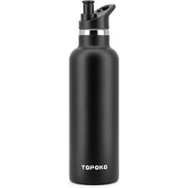 25 OZ Hydro Double Wall Flask Stainless Steel Water Bottle, Bite Valve Top, Vacuum Insulated, Sweat Proof, Leak Proof Sports Thermos. Standard Mouth 25oz, BPA-Free, Keep Cold 24 Hours (black)4pc