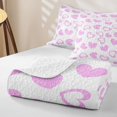 thumbnail image 4 of Erosebridal Cute Hearts Twin Quilt Set, Girls HeartTwin Coverlet Set, Polka Dots Reversible, Light Pink, 2-Piece (1 Bedspread and 1 Pillowcase), 4 of 7