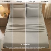 Lux Decor King Bed Sheets - 6 Piece Ultra-Soft Microfiber Sheets Set, Deep Pocket Fitted Sheet, Flat Sheet & 4 Pillowcases, Breathable Hotel Luxury, OEKO-TEX Certified, Taupe