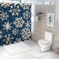 thumbnail image 7 of Autua Snowflakes Folk Art Bathroom Shower Curtain Set with Hooks 100% Polyester Chic Modern Decor 36"x72, 7 of 7