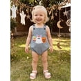 thumbnail image 4 of RUINIXCW Baby Halloween Cosplsy Overalls Pumpkin Ghost Letter Embroidery Sleeveless Romper Jumpsuit Suspender Pants for Toddler, 4 of 9