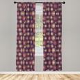 thumbnail image 4 of Ambesonne Abstract Window Curtains, Pastel Colored Motifs, Each 28" W x 84" L, Coral Beige and Purple, 4 of 4