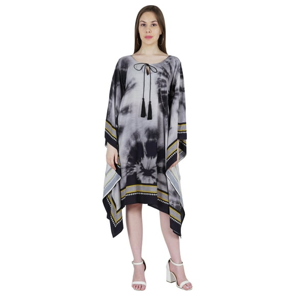 Moomaya Kaftan Dress Tunic Short Maxi Kimono Nightdress Beach Party Causal Dress