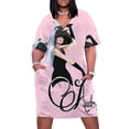 thumbnail image 2 of Audrey Hepburn - Vestido negro corto Vestido holgado con bolsillos vestidos de novia para mujer vestidos para ocasiones formales, 2 of 7