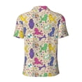 thumbnail image 3 of Vsdgher Colorful Poodle Dog Print Men's Short Sleeve Stretch Polo Shirt, Moisture-Wicking Performance Polo Shirt, 3 of 8
