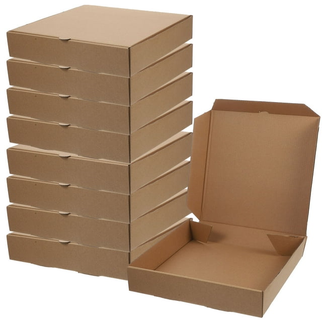 10pcs Takeout Pizza Preservation Box Thicken Kraft Paper Pizza Wrapping Box Pizza Takeout Delivery Box