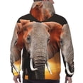 thumbnail image 7 of Xecao Elephant Sunset in Kenya Pattern Men's Adult Pullover Hoodie,Hooded Sweatshirt-Large, 7 of 7