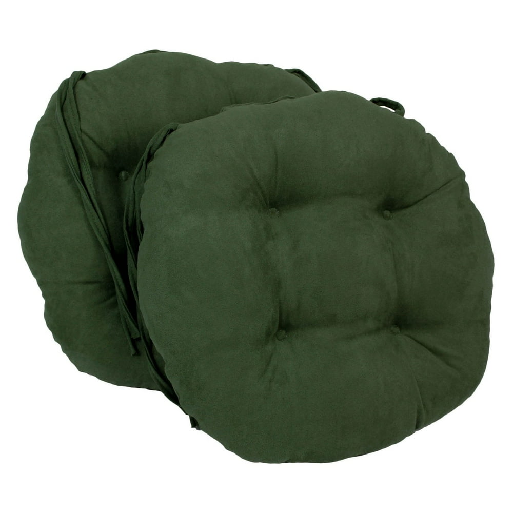 16inch Solid Micro Suede Round Tufted Chair Cushions (Set of 2)Color