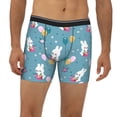 thumbnail image 2 of Salouo Rabbit And Balloon Pattern Men's Boxer Briefs, Soft & Breathable Underwear Elastic Waistband Briefs for Men,1-Pack, 2 of 7